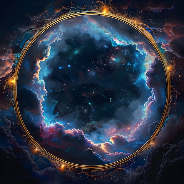 Free photo magical fantasy black hole illustration