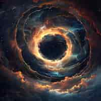 Free photo magical fantasy black hole illustration