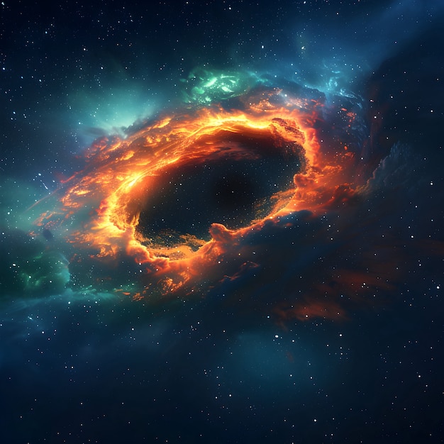 Free photo magical fantasy black hole illustration