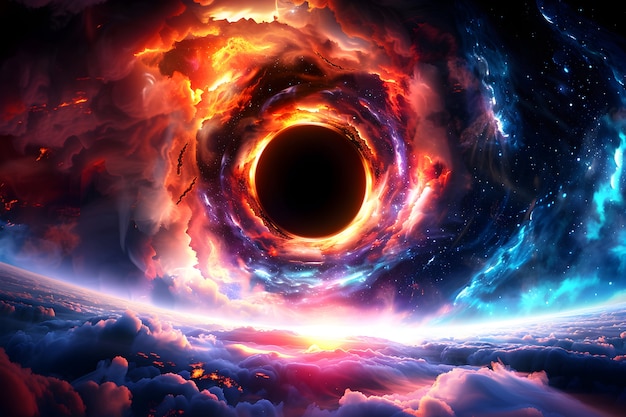 Free Photo magical fantasy black hole illustration