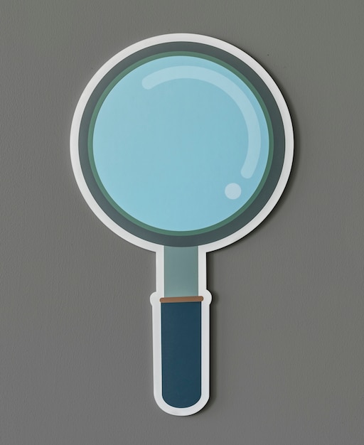 Free photo magnifying glass search icon isolated