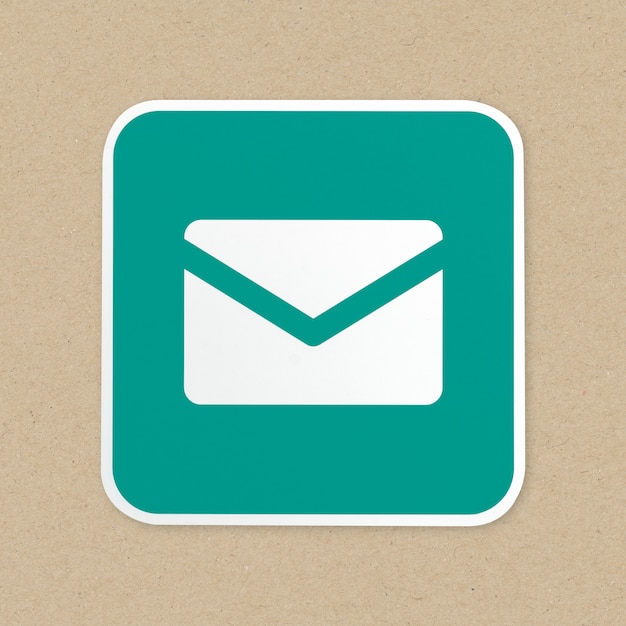 Free photo mail green button icon isolated