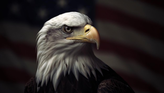 Free Photo majestic bald eagle perching talons in focus generated by ai