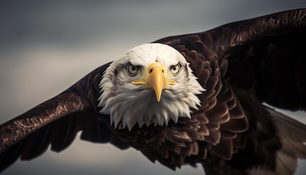 Majestic bald eagle spreads wings screaming freedom generated by AI