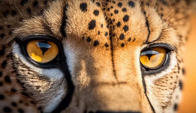 Free Photo majestic big cat with striking yellow fur generated by ai