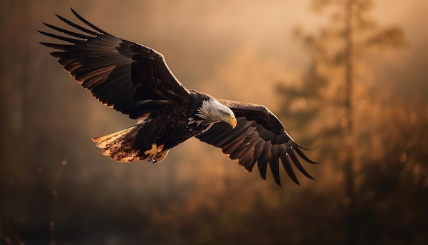 Free Photo majestic bird of prey soaring in mid air generated by ai