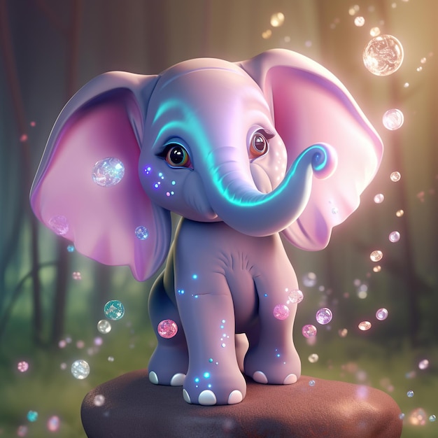 Free photo the majestic elephant perched on the stone generative ai