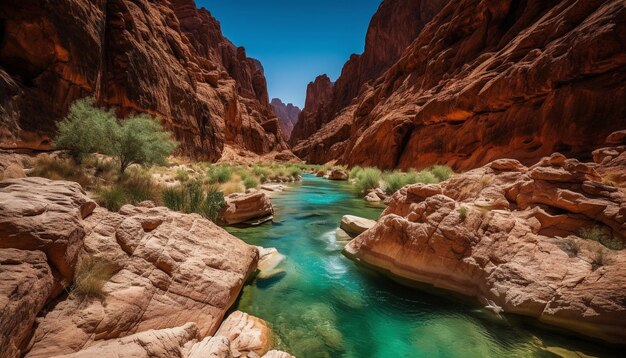 Majestic red rock landscape a natural landmark generated by AI