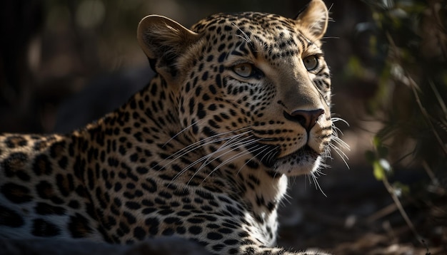 Free photo majestic tiger staring focus on striped fur and piercing eyes generated by ai