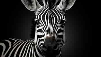 Free photo a majestic zebra stands in the african wilderness striped with elegance generated by artificial intelligence