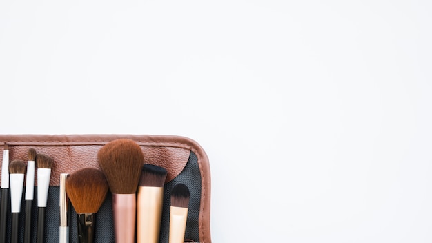 Makeup tools in a case