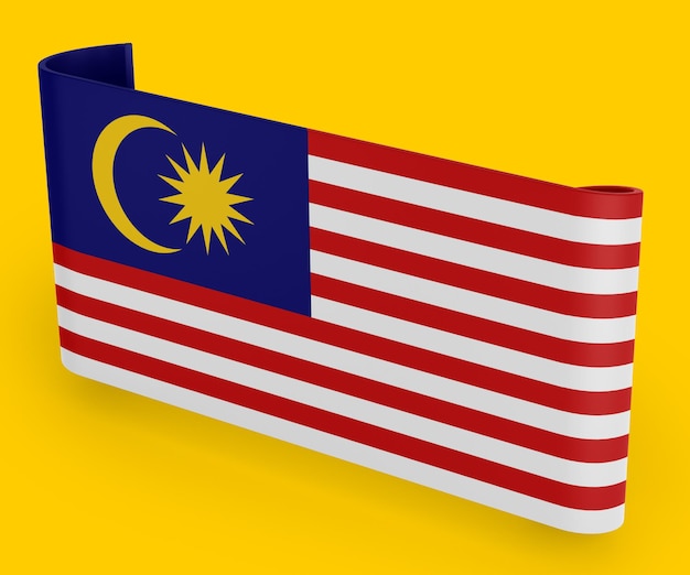 Free photo malaysia flag ribbon banner