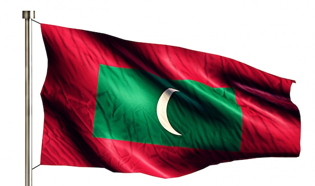 Maldives National Flag Isolated 3D White Background