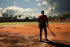 Free photo male baseball coach on the field