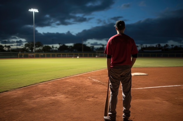 Free photo male baseball coach on the field