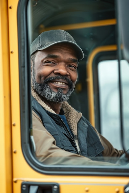 Male bus driver portrait