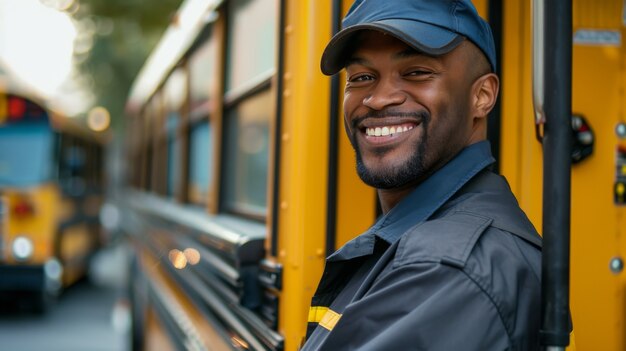 Male bus driver portrait