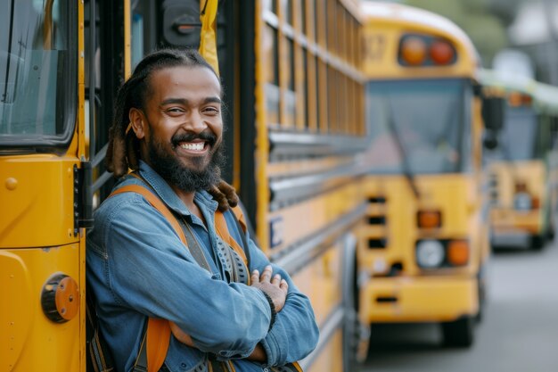 Male bus driver portrait