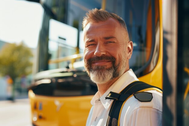 Male bus driver portrait