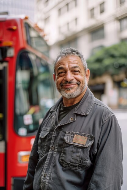 Male bus driver portrait