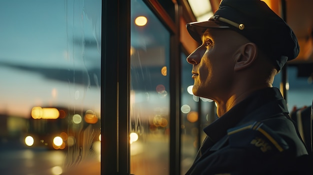 Free photo male bus driver portrait