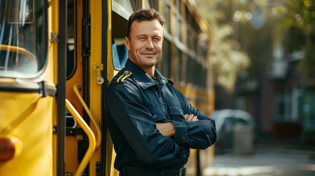 Male bus driver portrait