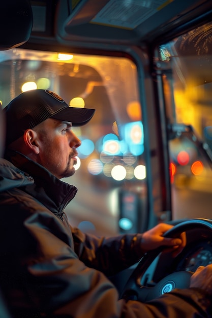 Free Photo male bus driver portrait