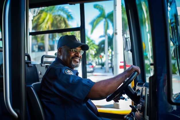 Male bus driver portrait