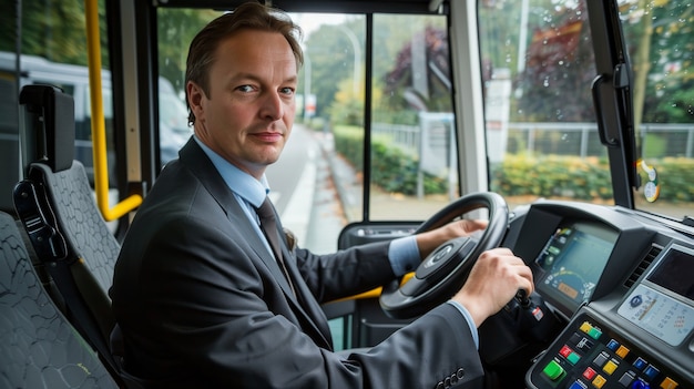 Male bus driver portrait