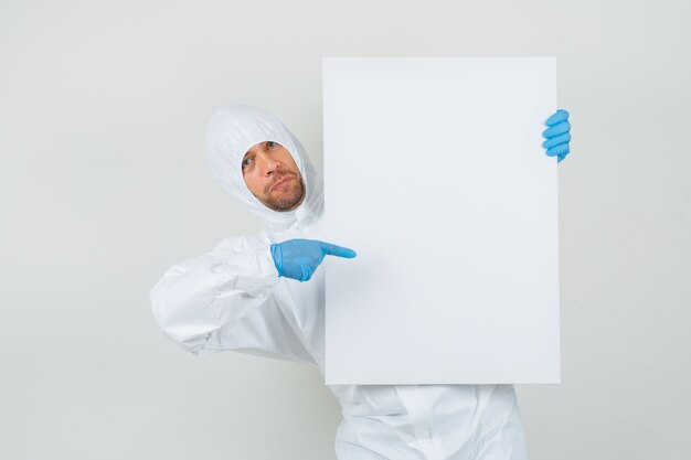 Male doctor in protective suit