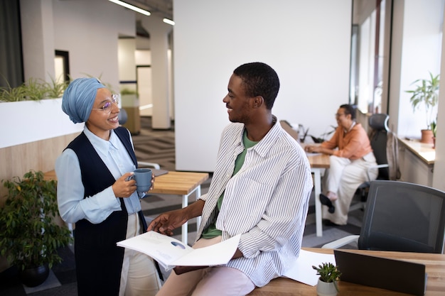 Male employee at his new office job