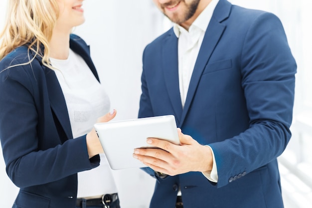 Free photo male and female office workers.