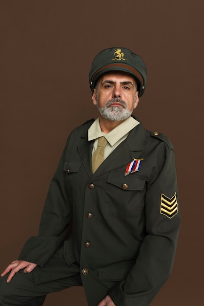 Free photo male military general portrait