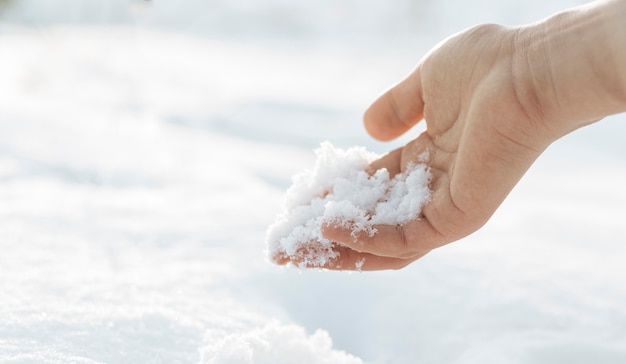 Male model hand in winter