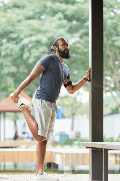 Male Runner Warming Up