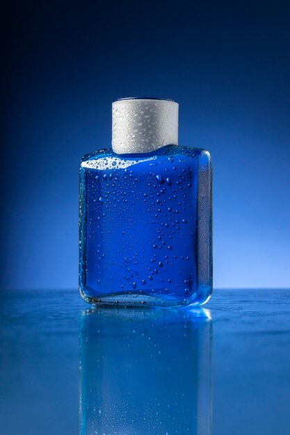 Male self-care item with blue background