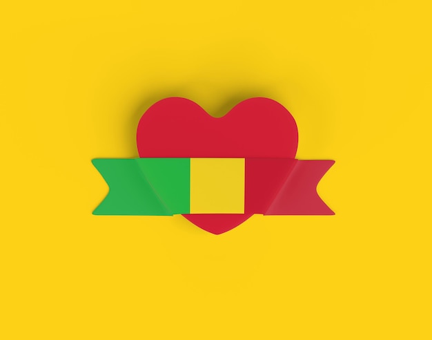 Free photo mali flag heart banner