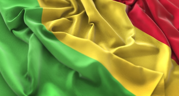 Free Photo mali flag ruffled beautifully waving macro close-up shot