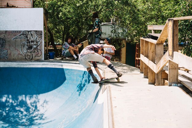 Man balancing on skateboard