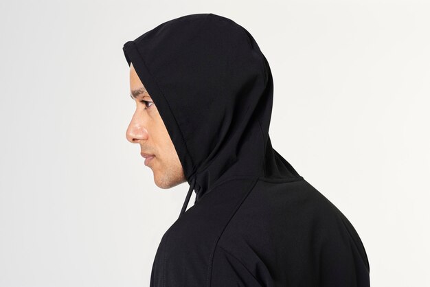 Man in a black hoodie