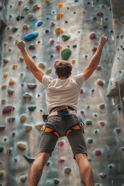 Man at bouldering spot