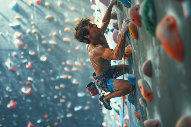 Man at bouldering spot