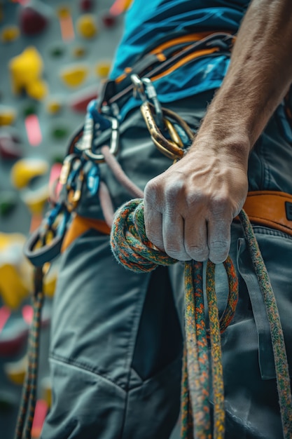 Free Photo man at bouldering spot