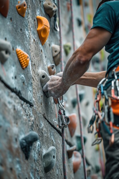 Man at bouldering spot