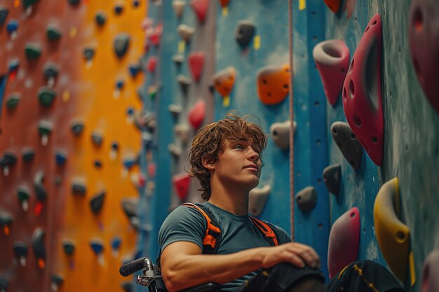 Man at bouldering spot