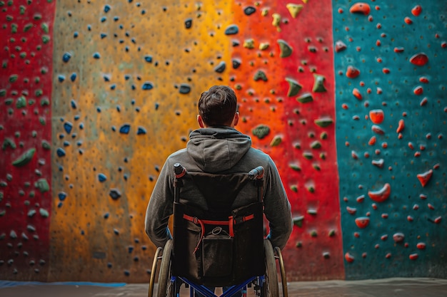 Free photo man at bouldering spot