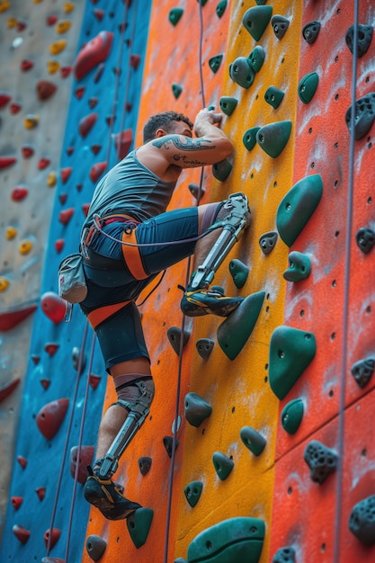 Free photo man at bouldering spot