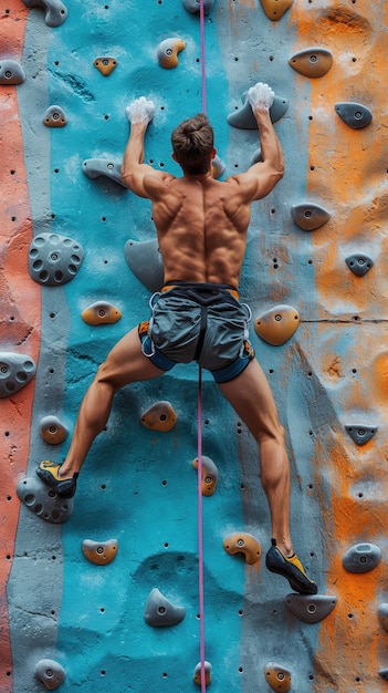 Man at bouldering spot