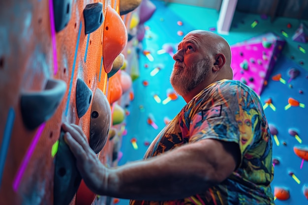 Free photo man at bouldering spot