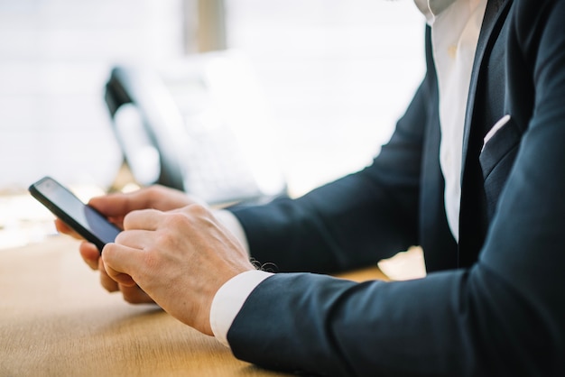 Man browsing on smartphone